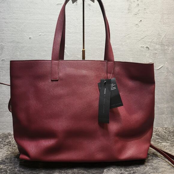 Marc By Marc Jacobs Tote Bag Womens One Size Red Canyon Leather Workwear - Picture 11 of 16